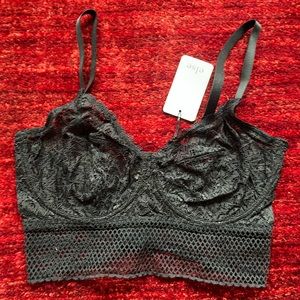 Else Arya black lace full cup bra 36DD handmade